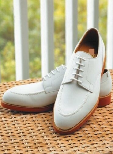Handmade Men,s Classic Style Real Leather White Formal Shoes,men leather shoes