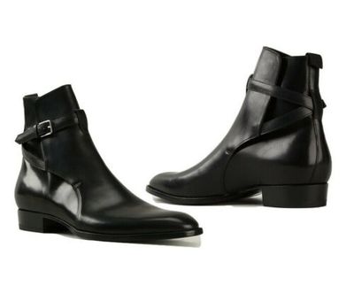 Handmade Men,s Jodhpurs Ankle High Boot, Men Buckle Leather Boots