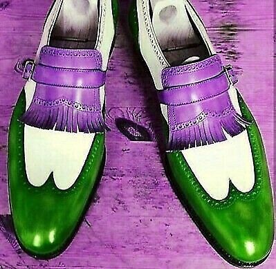 Rockers-Style Comedian Multi-Color Fringes Loafer Pure Leather Luxury Shoes