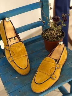Tan Suede Double Monk Strap Apron Toe Quality Suede Leather Party Shoes
