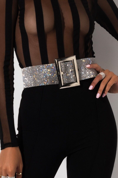 Metal Buckle Shiny Rhinestone Belts