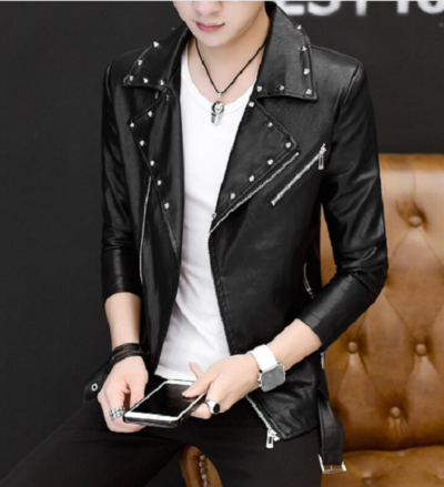 Handmade Mens black Studded Jacket, black biker jacket for mens, Mens leather jacket