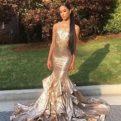 Mermaid Prom Dresses Long Evening Gowns Sequins