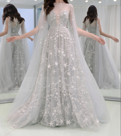 Hot Off The Shoulder A-Line Star Long Evening Dress 2019,311