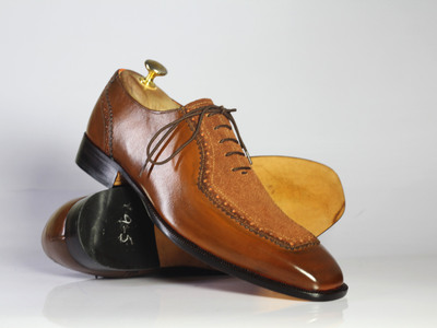 Handmade Brown Square Toe Shoes Stylish Leather Lace Up Shoes For Men's
