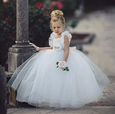 Princess Floor Length Flower Girl Dresses Birthday Gowns