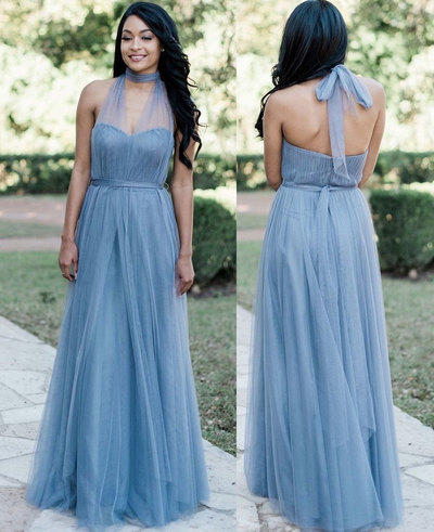 Elegant Tulle Long Bridesmaid Dresses Under 100