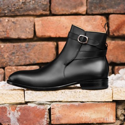 Handmade Black Jodhpurs Boots Dress Formal Leather Boots Men's