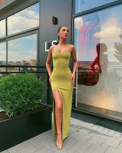 2020 Long prom Dress with side slit under 100,cheap evening party dresses