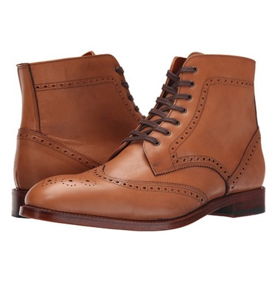 Handmade Men Brown Wingtip Leather Boot, Brogue Leather Boots