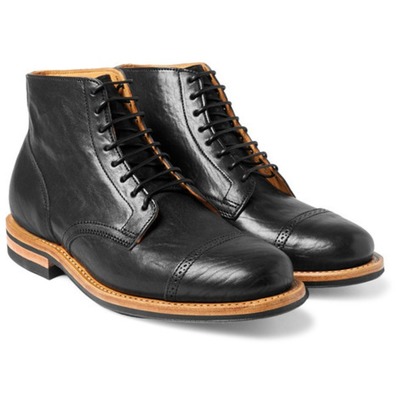 Handmade Men Black Lace Up Ankle High Boot, Black Genuine Leather Boot