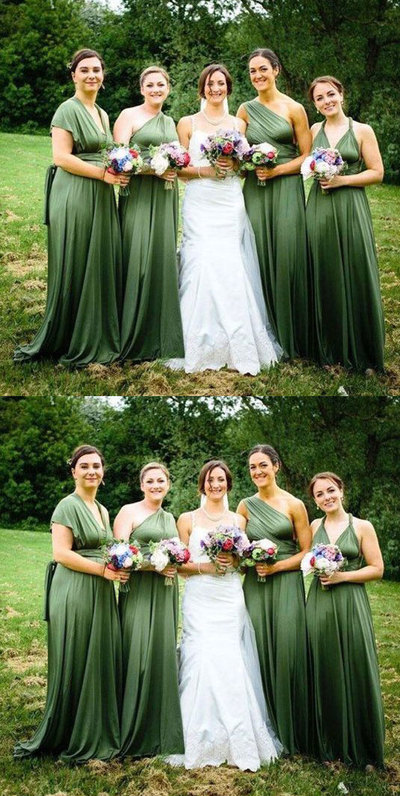 Olive Green Converible Bridesmaid Dresses for Wedding