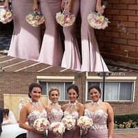 Beautiful Unique Design Sexy Mermaid Hlater Elegant Long Inexpensive Wedding Party Bridesmaid Dresses - Thumbnail 1