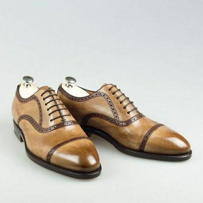 Handmade Two Tone Formal Man Shoes Man Luxury Leather Custom Made Shoe