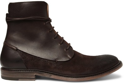 Men Chocolate Brown Suede Derby Lace Up Genuine Leather High Ankle Boot