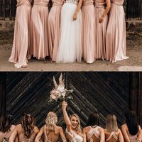 Cheap Long Blush Pink Bridesmaid Dresses Convertible Maxi Dress  - Thumbnail 2