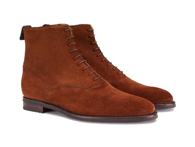 Perfect Kick Russet Brown High Ankle Pull Loop Pure Suede Leather Men Boots