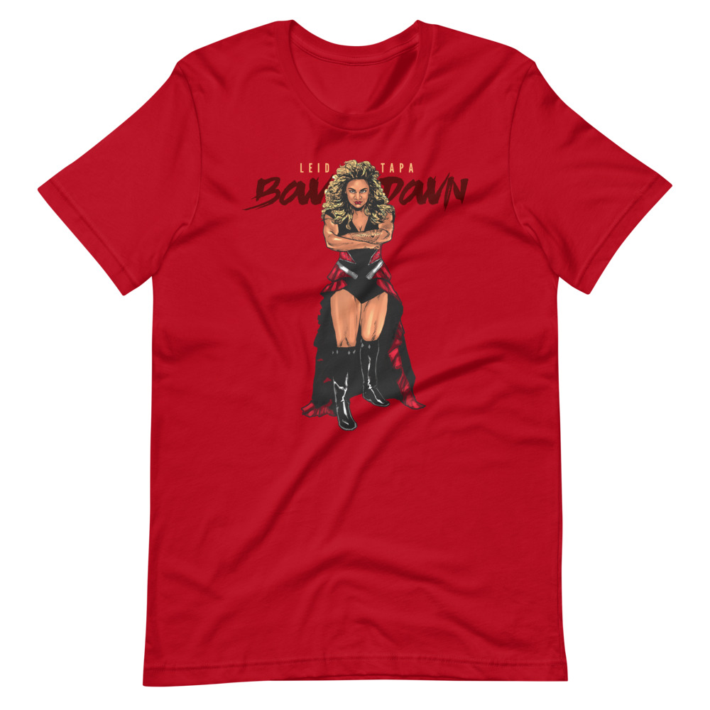 Bow Down red graphic tee