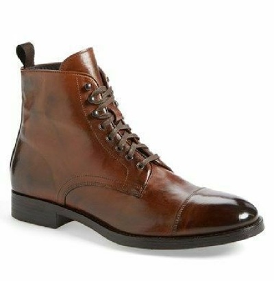 Handmade Man Brown Leather Ankle Boots Custom Made Men Boots