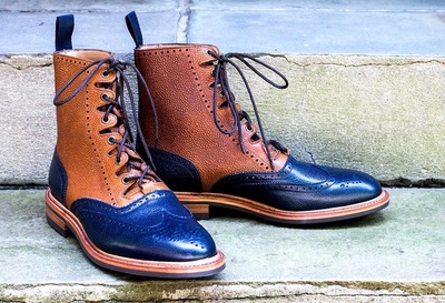 Handmade leather lace up dress boots for men lace up boots custom made man boots