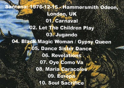 SANTANA Hammersmith Odeon,LONDON,UK 12.15.1976 DVD
