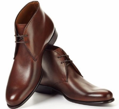 Handmade Men's brown leather new style chukka boots, Men's dress leather chukka boots