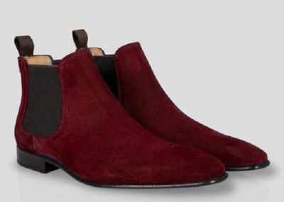 Handmade Men Marron Color Suede Chelsea Fashion Formal Ankle Boot
