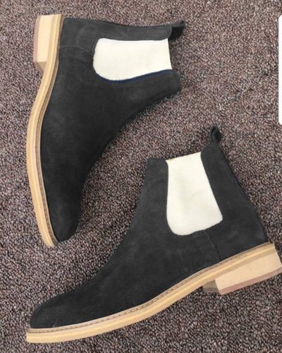 Men Black Tone Chelsea Boot In Suede