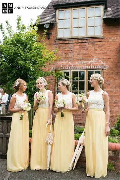 Long bridesmaid dresses, yellow bridesmaid dresses, lace bridesmaid dress, cheap bridesmaid dress, modest bridesmaid dresses,487