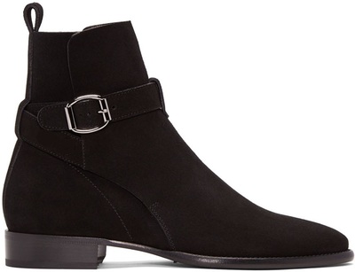 New Handmade Men’s Black Color Boots,Suede Ankle High Jodhpur Dress Buckle Boots