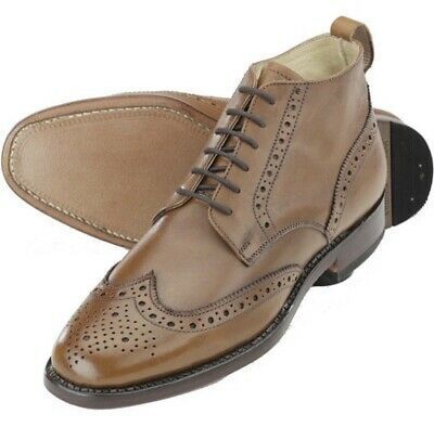 New Pure Handmade Camel Genuine Leather Lace up Chukka Boots for Men's