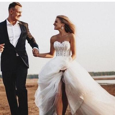 Rustic wedding dresses sweetheart lace appliques romantic tulle a-line bridal gowns - Thumbnail 5