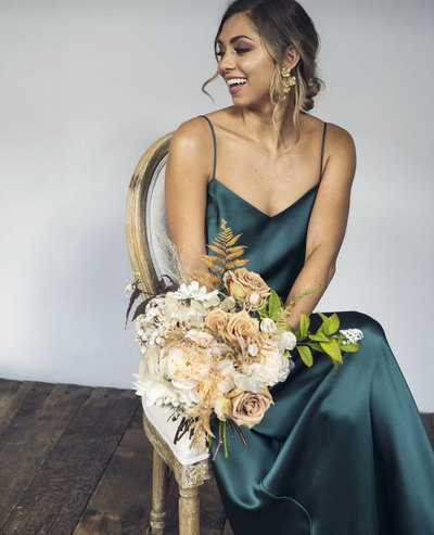 Spagehtti Straps Silk Long Bridesmaid Dresses for Wedding