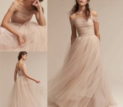 Wedding Dresses Off The Shoulder Delicate Sash Bridal Gowns Floor Length A Line Backless Wedding Gown,500
