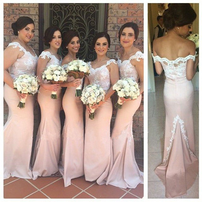 Lace bridesmaid dress,long bridesmaid gown,pink bridesmaid gowns,mermaid bridesmaid dresses - Thumbnail 5