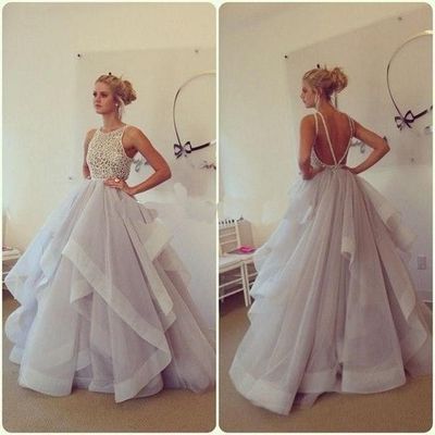 Ivory lace lavender backless long prom gowns,high low puffy ball gown prom dresses,open back spaghetti straps quinceanera dresses  - Thumbnail 5
