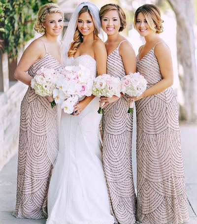 Elegant Spaghetti Straps Bridesmaid Dresses for Wedding Party
