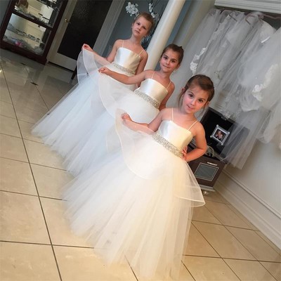 Lovely dresses for girls beaded straps kids evening gown flower girl dresses for weddings - Thumbnail 4