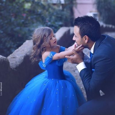 Charming flower girl dress, royal blue pageant dress for girls, first communication gowns  - Thumbnail 4