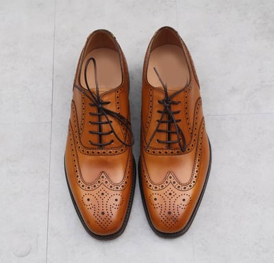 Men Tan Shoes, Men's Wing Tip Dress Leather Shoes 2020
