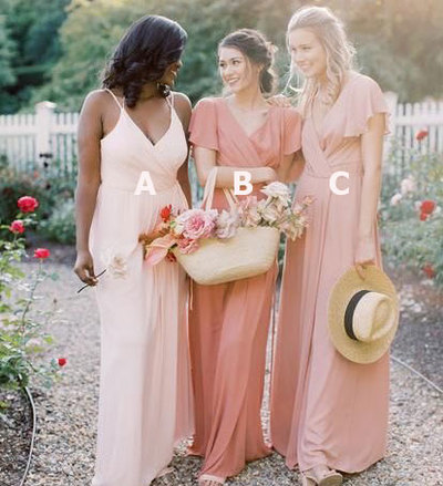 Elegant Chiffon Long Bridesmaid Dresses for Wedding Party