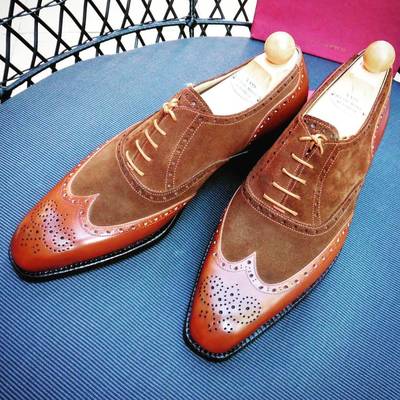 Men Brown Shoes, Men's Wing Tip Dress Leather Suede Shoes 2020