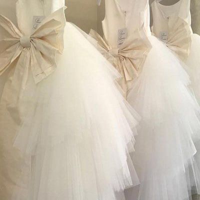 Cute satin flower girl dresses with bow, simple flower girl dresses - Thumbnail 2