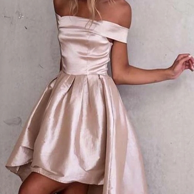 A-line high low off shoulder sleeveless homecoming dresses under 100 - Thumbnail 5