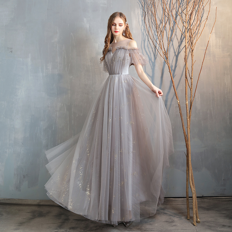 Cute Tulle Long Prom Dress Simple Evening Dress