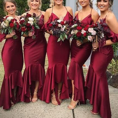 Spaghetti Straps Mermaid Bridesmaid Dresses under 100