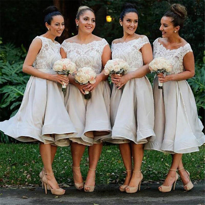 Bridesmaid gown,white bridesmaid dresses,short bridesmaid gown,summer bridesmaid gowns,beach bridesmaid dress - Thumbnail 5