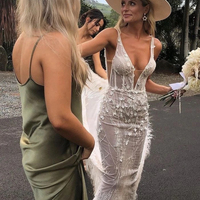 Chic Sheath Scoop Neck Spaghetti Straps Ankle Length Hunter Green Bridesmaid Dresses Under 100 - Thumbnail 2