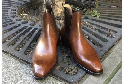 New Handmade Tan Shaded Chelsea Boots for Men