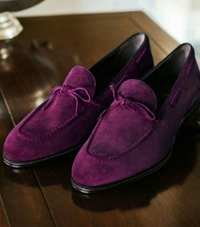 Latest Handmade Tassels Purple Moccasin Formal Dress Shoes